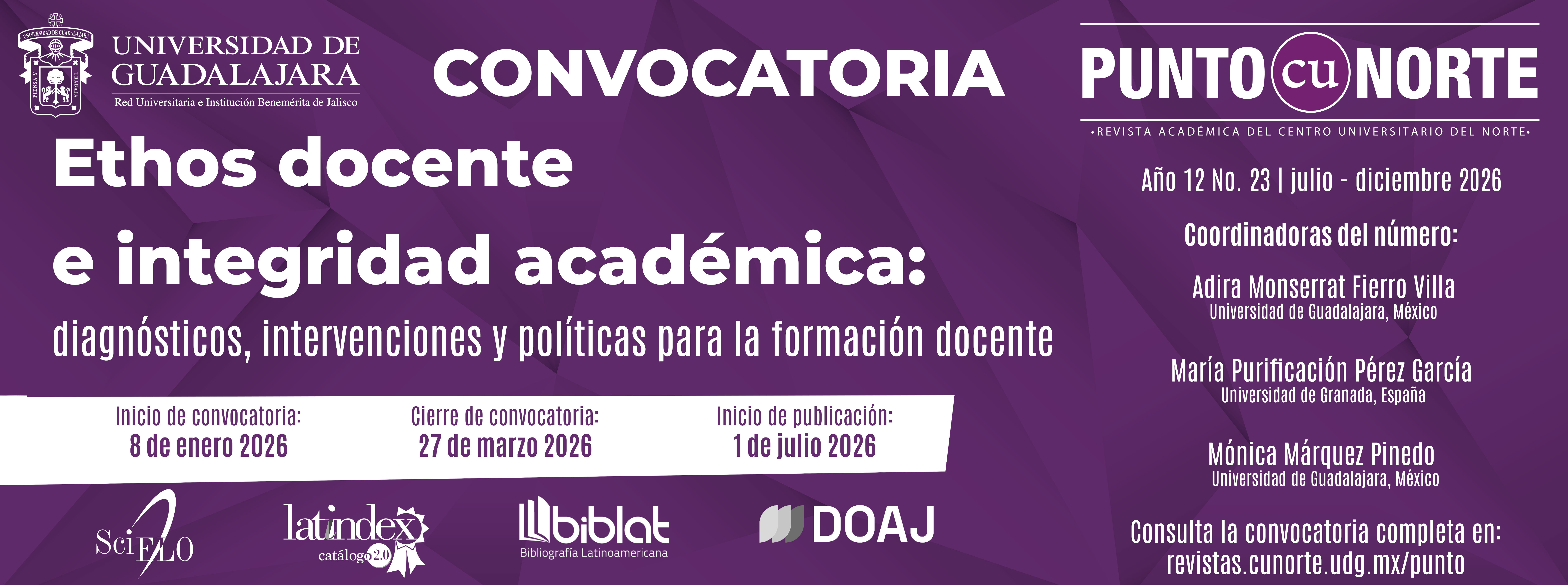 Convocatoria 23 Revista Punto CUNorte 27 MAR