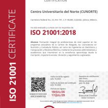 CUNorte obtiene la recertificación ISO 21001:2018 y refrenda su compromiso con la calidad educativa