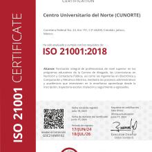 CUNorte reafirma su compromiso con la Calidad Educativa ampliando el alcance en la Certificación ISO 21001:2018