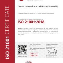 El CUNorte obtuvo la certificación de la norma ISO 21001:2018 para Organizaciones Educativas