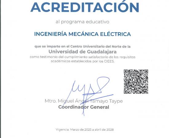 Reacreditan el programa de Ingeniería Mecánica Eléctrica del CUNorte por su alta calidad académica