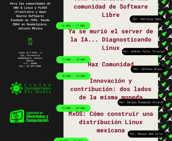 Estudiantes de Electrónica y Computación participan en el primer Día de la Comunidad y Conocimiento Libre en Linux Cabal