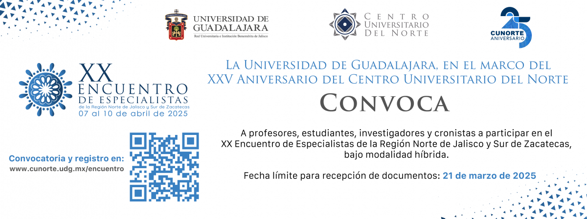 10 Convocatoria Encuentro de Especialistas de la Región Norte de Jalisco y Sur de Zacatecas